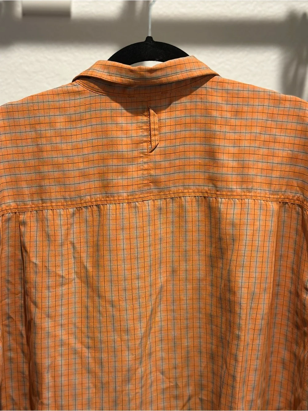 The North Face Orange Plaid Short-Sleeve Button-Up Shirt